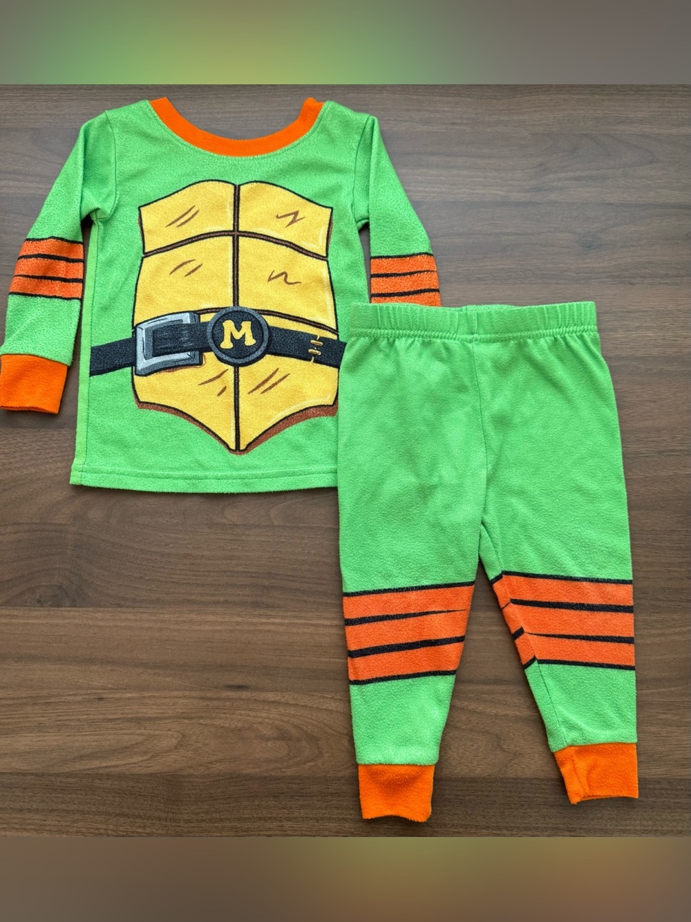 Toddler Teenage Mutant Ninja Turtles Michelangelo Pajama Set Costume - 18M